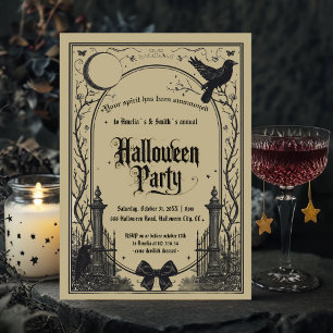 Invitation à une soirée Halloween Porte Lune Cor
