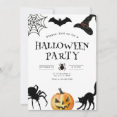 Invitation à une soirée Halloween, soirée effrayan (Devant)