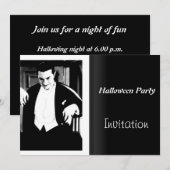 Invitation à une soirée Halloween thème cinéma vin (Devant / Derrière)