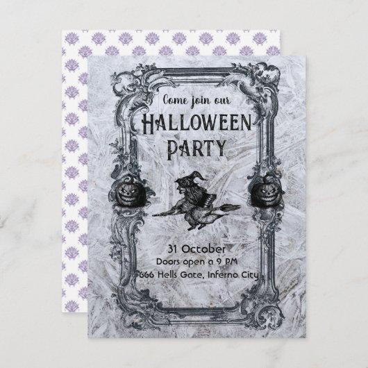 Invitation à une soirée Halloween v1 (Devant / Derrière)