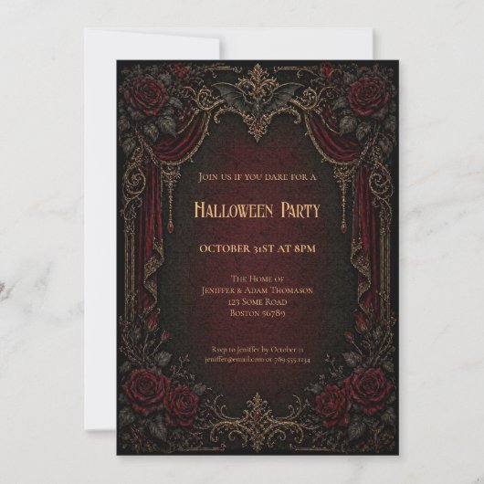 Invitation à une soirée Halloween Vampire Vintage (Devant)