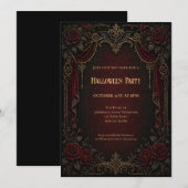 Invitation à une soirée Halloween Vampire Vintage (Devant / Derrière)