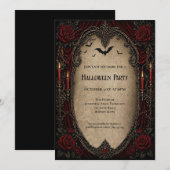 Invitation à une soirée Halloween Vampire Vintage (Devant / Derrière)