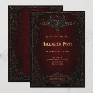 Invitation à une soirée Halloween Vampire Vintage