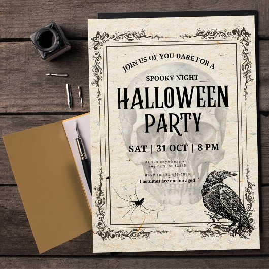 Invitation à une soirée Halloween vintage, Costume