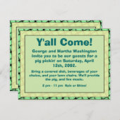 Invitation à une soirée informelle "Y'all Come" (Devant / Derrière)