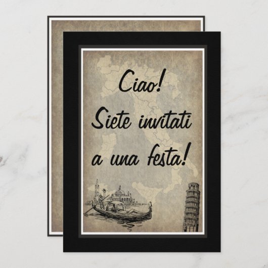 Invitation à une soirée italienne (Devant / Derrière)