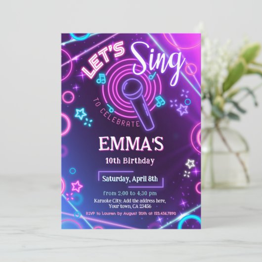 Invitation à une soirée karaoke (Debout devant)
