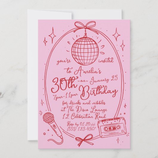 Invitation à une soirée karaoke pour 30 ans de rét (Devant)