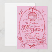 Invitation à une soirée karaoke pour 30 ans de rét (Devant / Derrière)