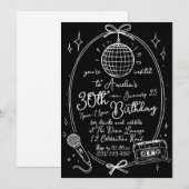 Invitation à une soirée karaoke pour 30 ans Rétro (Devant / Derrière)
