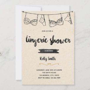 Invitation à une soirée lingerie rustique