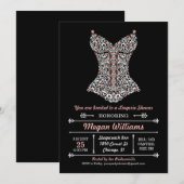 Invitation à une soirée lingerie sur fond noir (Devant / Derrière)