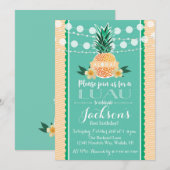 Invitation à une soirée Luau pour un anniversaire, (Devant / Derrière)