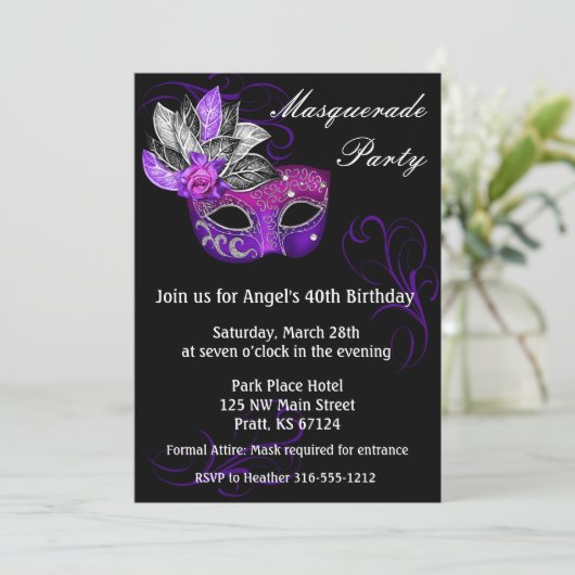 Invitation à une soirée masquée (Debout devant)