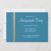 Invitation à une soirée masquée - bleu-vert et or (Dos)