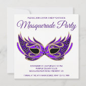 Invitation à une soirée masquée du Nouvel An Masqu (Devant)