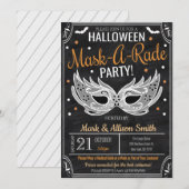 Invitation à une soirée masquée Halloween (Devant / Derrière)