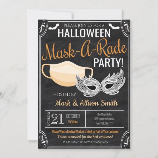 Invitation à une soirée masquée Halloween (Devant)