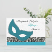 Invitation à une soirée masquée Sweet 16 (Debout devant)