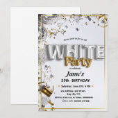 Invitation à une soirée ou une fête tout en blanc (Devant / Derrière)