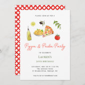 Invitation à une soirée pâtes et pizzas (Devant / Derrière)