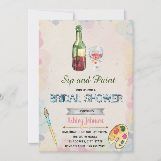 Invitation à une soirée peinture et boissons (Devant)