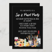 Invitation à une soirée peinture et cocktail (Devant / Derrière)