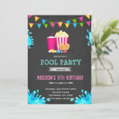 Invitation à une soirée piscine cinéma fille (Debout devant)