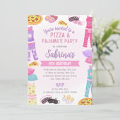 Invitation à une soirée pizza et pyjama pour fille (Debout devant)