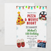 Invitation à une soirée pizza et pyjama pour un fi (Devant / Derrière)