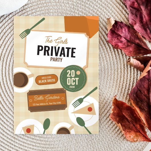 Invitation à une soirée privée chic Retro Girls