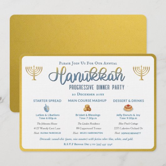 Invitation à une Soirée Progressive de Hanoucca (Devant / Derrière)