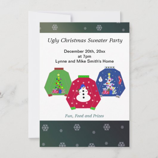 Invitation à une soirée pull de Noël laid (Devant)