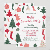 Invitation à une soirée pull moche amusant (Devant / Derrière)