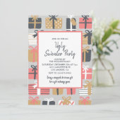 Invitation à une soirée pull moche Cadeaux mignons (Debout devant)