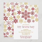 Invitation à une soirée pull moche Élégantes Floco (Devant / Derrière)