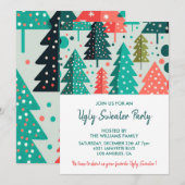 Invitation à une soirée pull moche Forêt enneigée (Devant / Derrière)