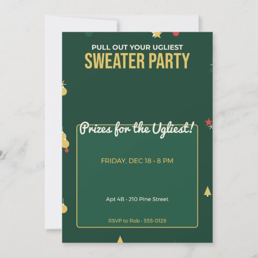 Invitation à une soirée pull moche Noël Fêtes (Devant)