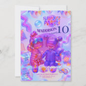 Invitation à une soirée pyjama | Anniversaire fill (Devant)
