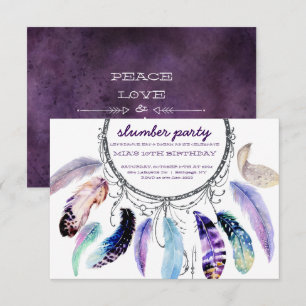 Invitation à une soirée pyjama attrape-rêves