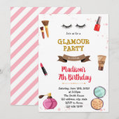 Invitation à une soirée pyjama au spa de maquillag (Devant / Derrière)