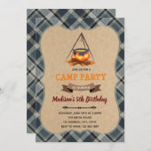 Invitation à une soirée pyjama camping (Devant / Derrière)