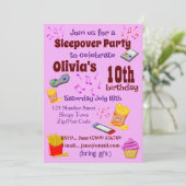 Invitation à une soirée pyjama d'anniversaire (Debout devant)