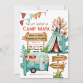 Invitation à une soirée pyjama de camping pour fil (Devant)