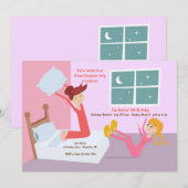 Invitation à une soirée pyjama de combat de coussi (Devant / Derrière)