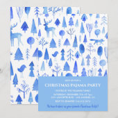 Invitation à une soirée pyjama de Noël à l'aquarel (Devant / Derrière)