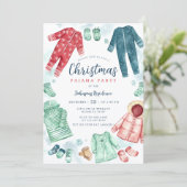 Invitation à une soirée pyjama de Noël fantaisiste (Debout devant)