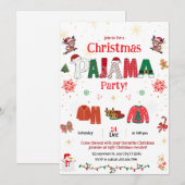 Invitation à une soirée pyjama de Noël pour enfant (Devant / Derrière)