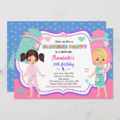 Invitation à une soirée pyjama Invitation d'annive (Devant / Derrière)